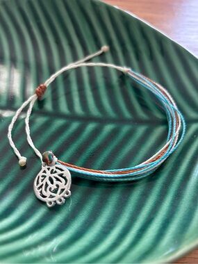 Handcrafted Beach Boho Wax String Charm Bracelet